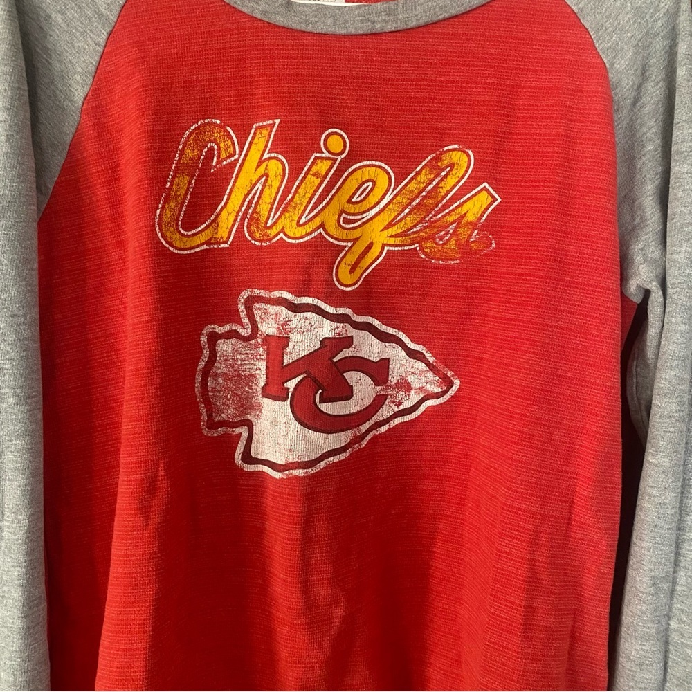 NFL Chiefs Long Sleeve Tee - Red and Gray - Picture 2 of 7